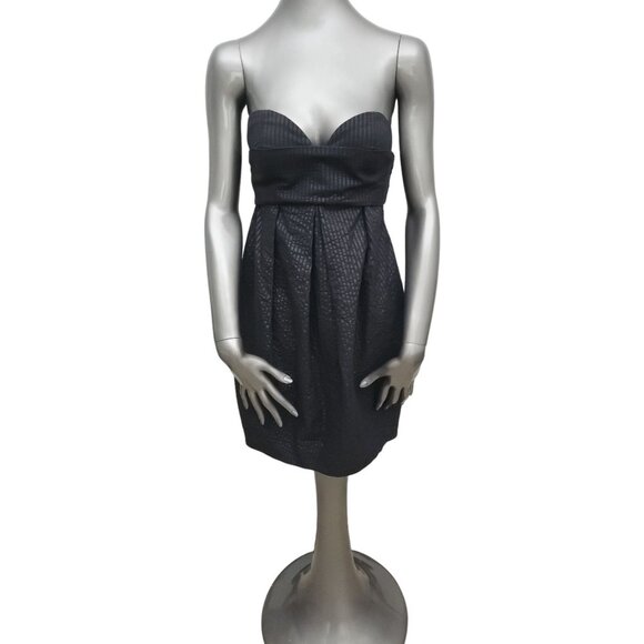 Nanushka Black Strapless Dress Subtle Stripe Extra Small XS - Picture 1 of 6